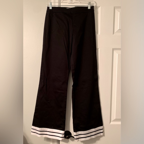 Cache black pant with ribbon trim, cotton blend, 2, approximately 39 inch length - Picture 1 of 11